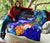 Fiji Custom Personalised Premium Quilt - Humpback Whale with Tropical Flowers (Blue) - Polynesian Pride