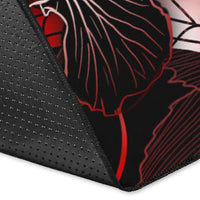 Cook Islands Polynesian Area Rugs - Turtle With Blooming Hibiscus Red - Polynesian Pride