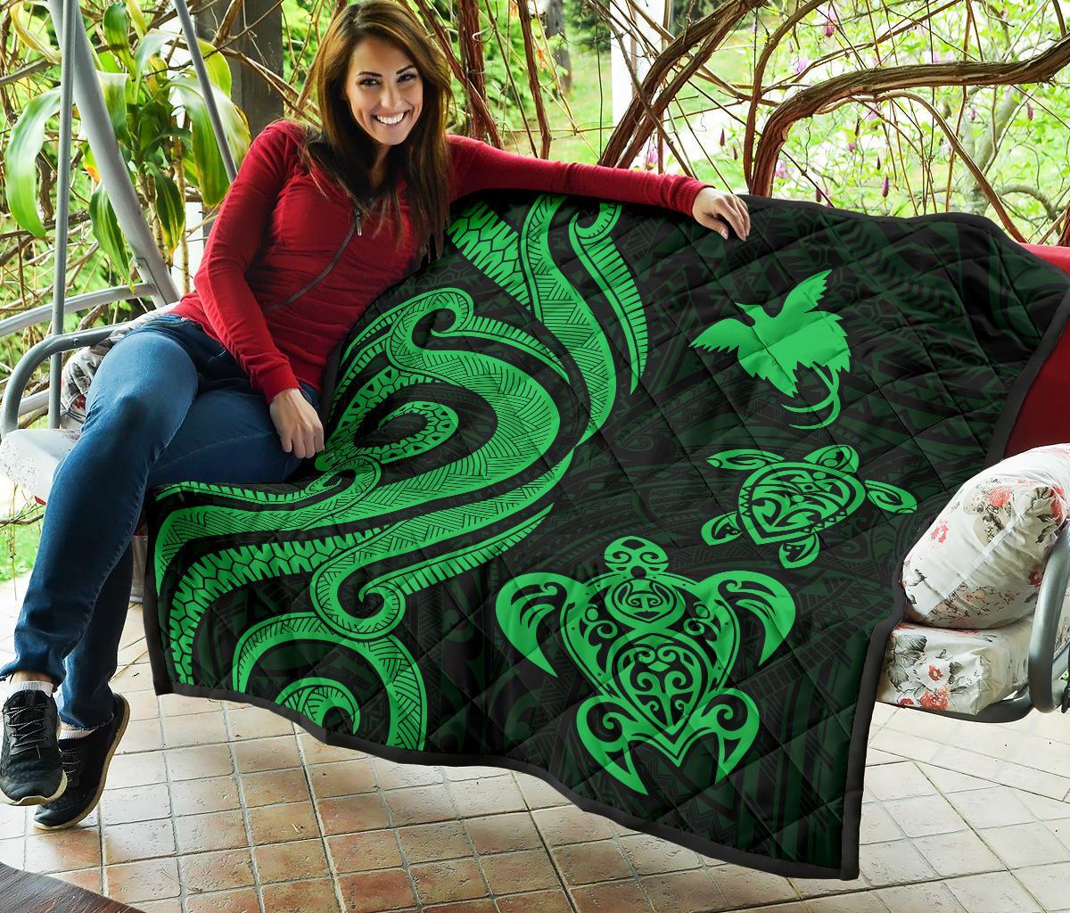 Papua New Guinea Premium Quilt - Green Tentacle Turtle - Polynesian Pride
