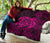 Hawaii Turtle Kanaka Map Hibiscus Poly Premium Quilt - Pink - Polynesian Pride