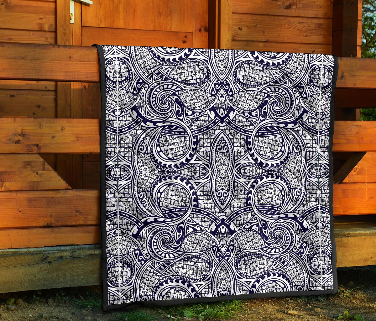 Polynesian Premium Quilt Blue And White - Polynesian Pride