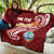 Guam Personalised Premium Quilt - Guam Seal Polynesian Patterns Plumeria (Red) - Polynesian Pride