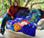 Custom Personalised Yap Premium Quilt - Humpback Whale with Tropical Flowers (Blue) - Polynesian Pride