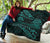 Aotearoa Premium Quilt Turquoise Maori Manaia With Silver Fern - Polynesian Pride