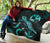 Tonga Polynesian Premium Quilt - Turtle With Blooming Hibiscus Turquoise - Polynesian Pride