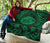 Hawaii Premium Quilt - Hawaii Map Honu Hibiscus Green Polynesian Premium Quilt - Polynesian Pride
