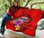 Samoa Polynesian Premium Quilt - Floral With Seal Red - Polynesian Pride