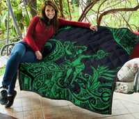 Polynesian Hawaii Premium Quilt - Hula Girl Green - Polynesian Pride