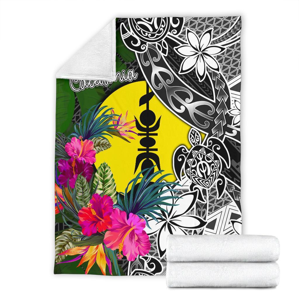 New Caledonia Premium Blanket - Turtle Plumeria Banana Leaf - Polynesian Pride