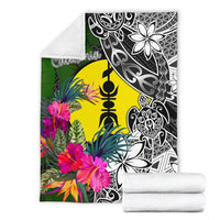 New Caledonia Premium Blanket - Turtle Plumeria Banana Leaf - Polynesian Pride