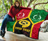 Polynesian Vanuatu Custom Personalised Premium Quilt - Vanuatu Flag and Coat Of Arms - Polynesian Pride