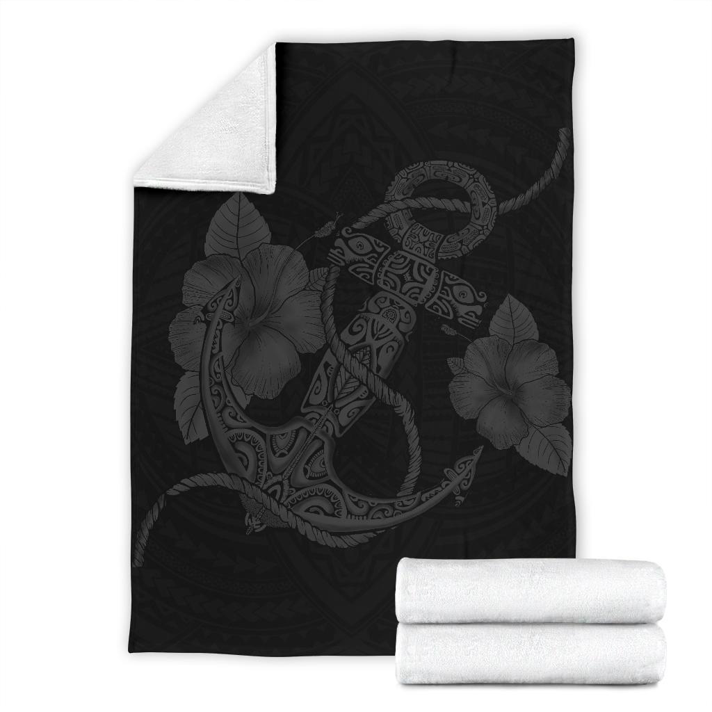 Anchor Gold Gray Tribal Premium Blanket - Polynesian Pride