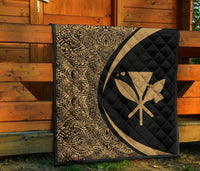 Hawaii Kanaka Polynesian Black Premium Quilt - Circle Style - Polynesian Pride