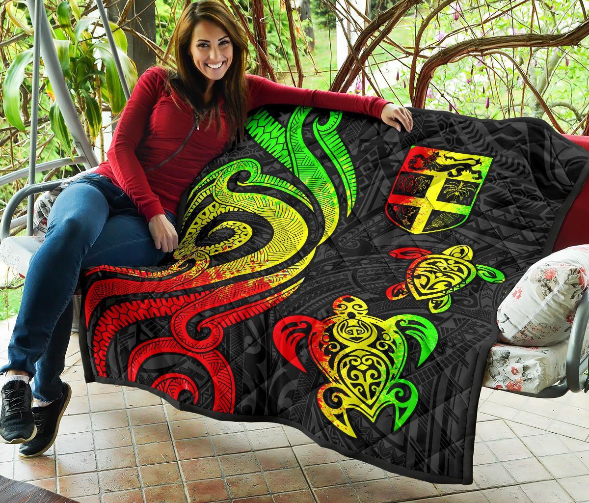Fiji Polynesian Premium Quilt - Reggae Tentacle Turtle - Polynesian Pride