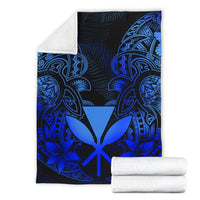 Polynesian Hawaii (Kanaka Maoli) Premium Blanket - Blue Turtle Homeland - Polynesian Pride