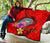 American Samoa Polynesian Custom Personalised Premium Quilt - Floral With Seal Red - Polynesian Pride