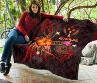 Kosrae Polynesian Premium Quilt - Legend of Kosrae (Red) - Polynesian Pride