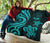 Marshall Islands Premium Quilt - Turquoise Tentacle Turtle Crest - Polynesian Pride