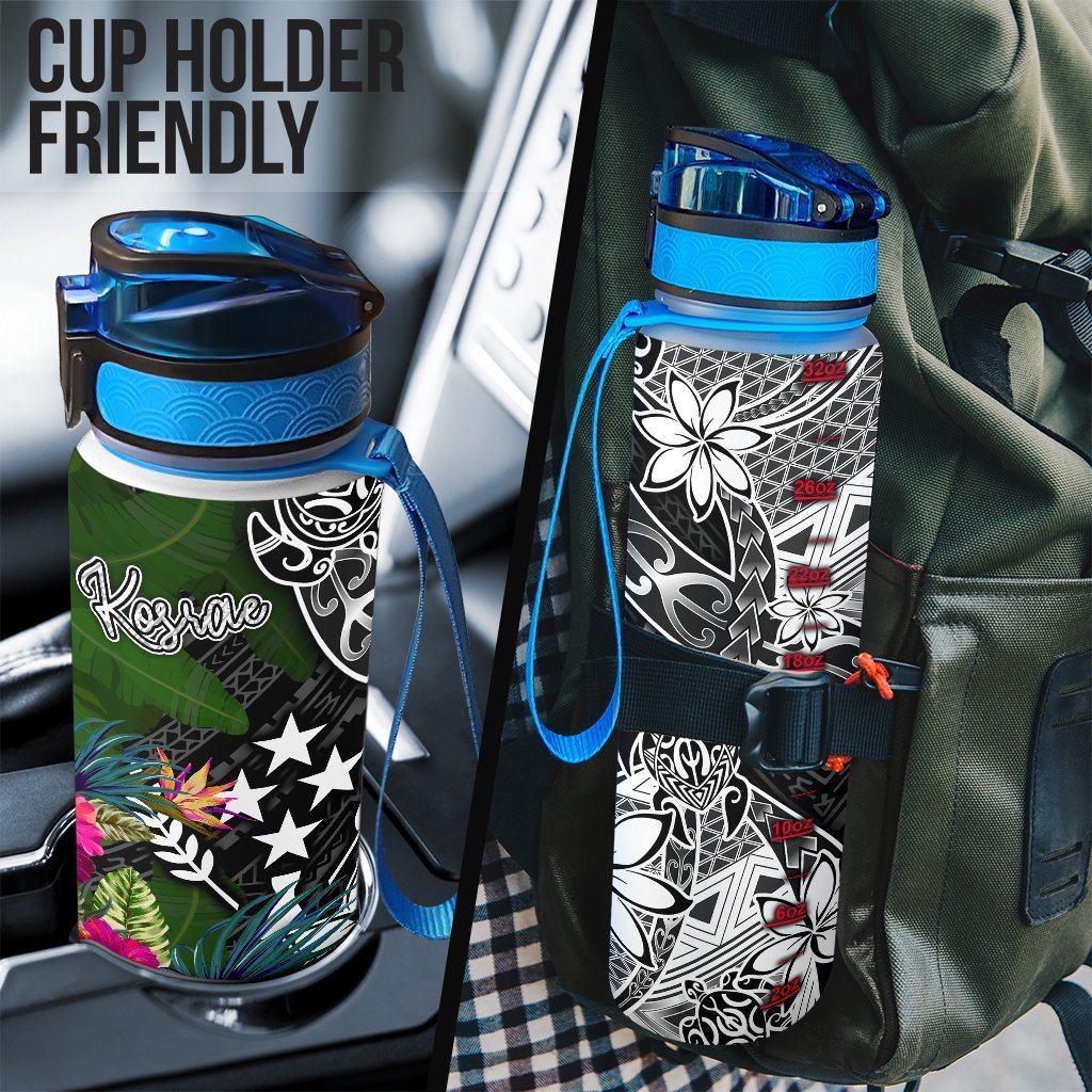 Kosrae Hydro Tracking Bottle - Turtle Plumeria Banana Leaf - Polynesian Pride