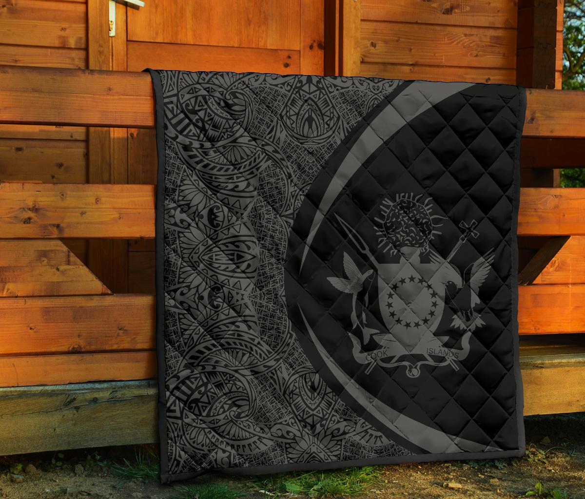 Cook Islands Coat Of Arms Polynesian Premium Quilt - Circle Style - 09 - Polynesian Pride