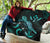 Kosrae Polynesian Premium Quilt - Turtle With Blooming Hibiscus Turquoise - Polynesian Pride