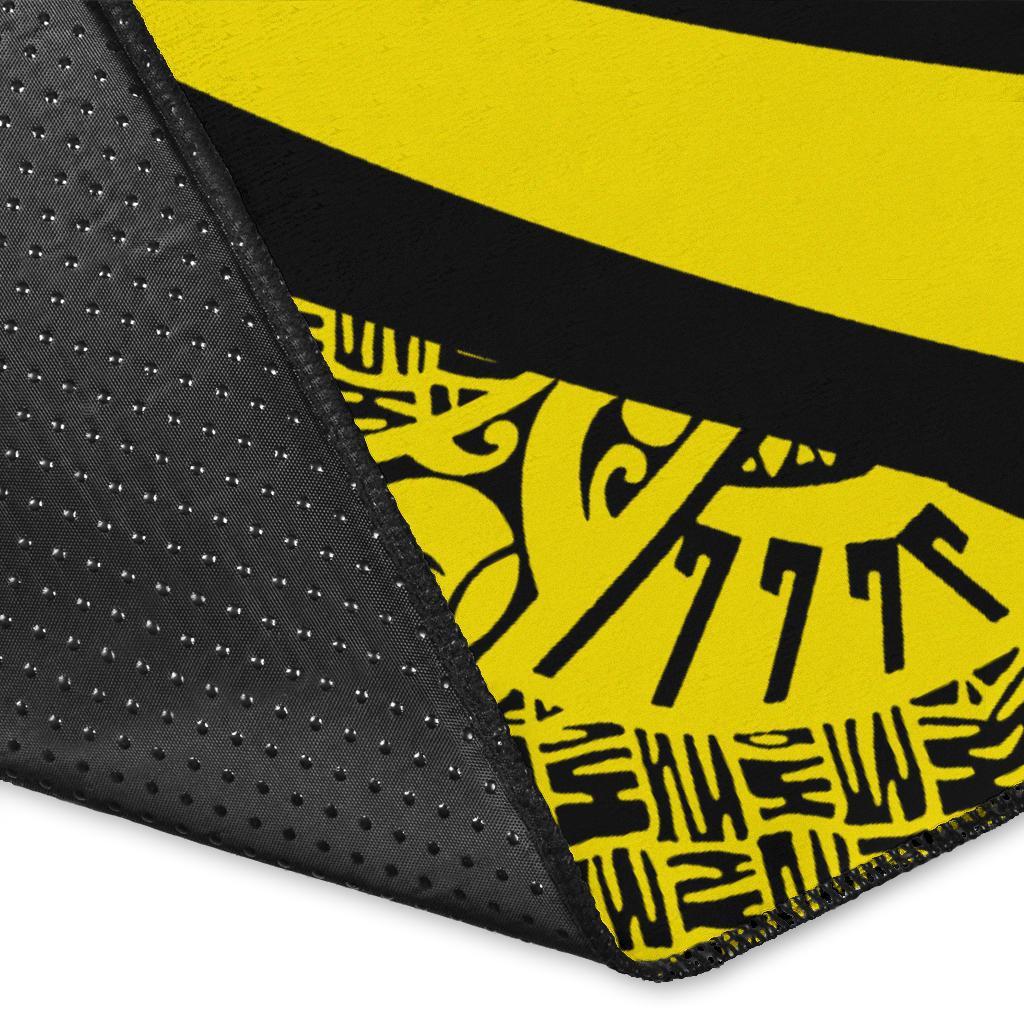 Hawaii Coat Of Arms Polynesian Area Rug Circle Style - Polynesian Pride