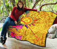 Polynesian Quilts - Vanuatu Symbols With Hibiscus - Polynesian Pride