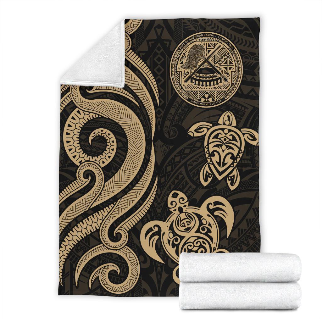 American Samoa Premium Blanket - Gold Tentacle Turtle - Polynesian Pride
