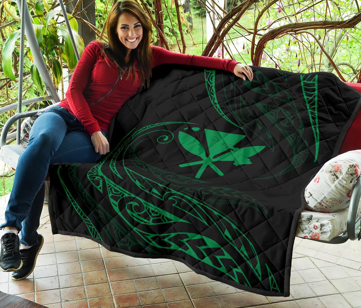 Kanaka Premium Quilt - Green - Frida Style - Polynesian Pride