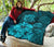 Hawaiian Map Hibiscus Turtle Vintage Polynesian Premium Quilt Turquoise - Polynesian Pride
