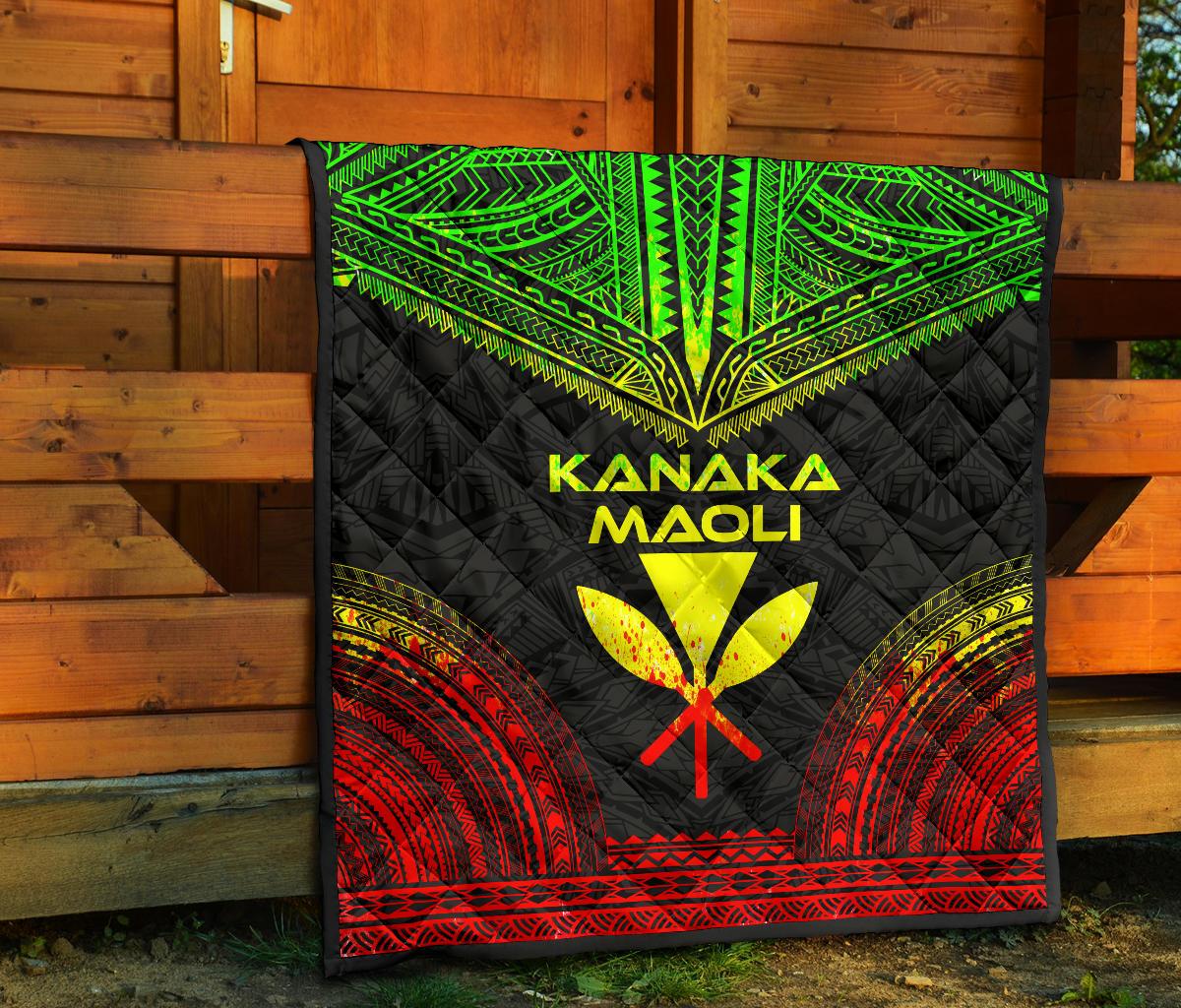 Hawaii Premium Quilt - Kanaka Maoli Polynesian Chief Reggae Version - Polynesian Pride
