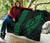 Hawaii Kakau Makau Fish Hook Polynesian Premium Quilt - Green - Polynesian Pride