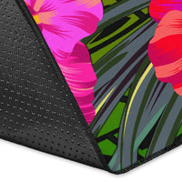 Kosrae Polynesian Personalised Area Rug - Hibiscus and Banana Leaves - Polynesian Pride