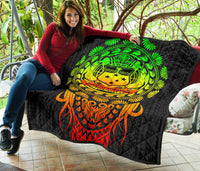 Samoa Polynesian Premium Quilt - Tattoo Pattern With Seal - Polynesian Pride