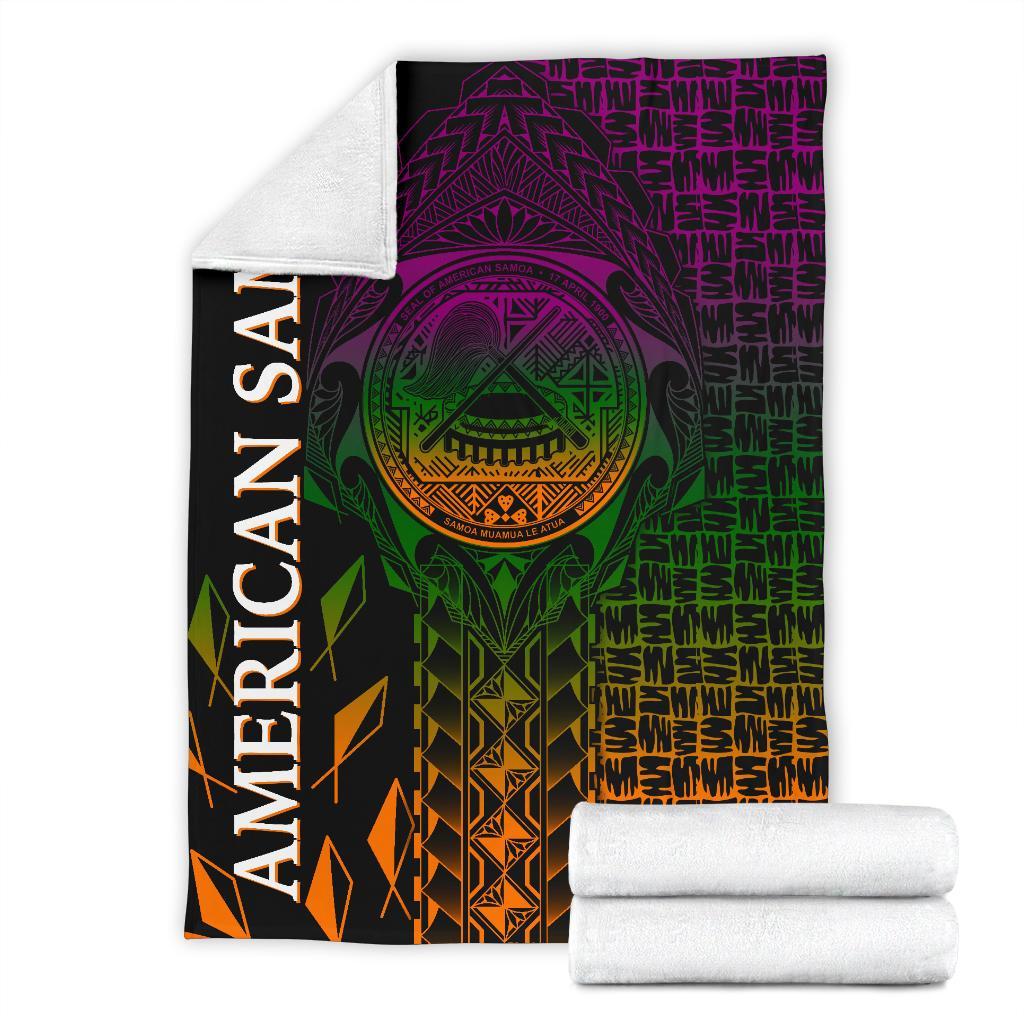 American Samoa Premium Blanket - AS Seal Rocket Style - Polynesian Pride