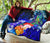 Guam Custom Personalised Premium Quilt - Humpback Whale with Tropical Flowers (Blue) - Polynesian Pride