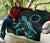 Cook Islands Polynesian Premium Quilt - Turtle With Blooming Hibiscus Turquoise - Polynesian Pride