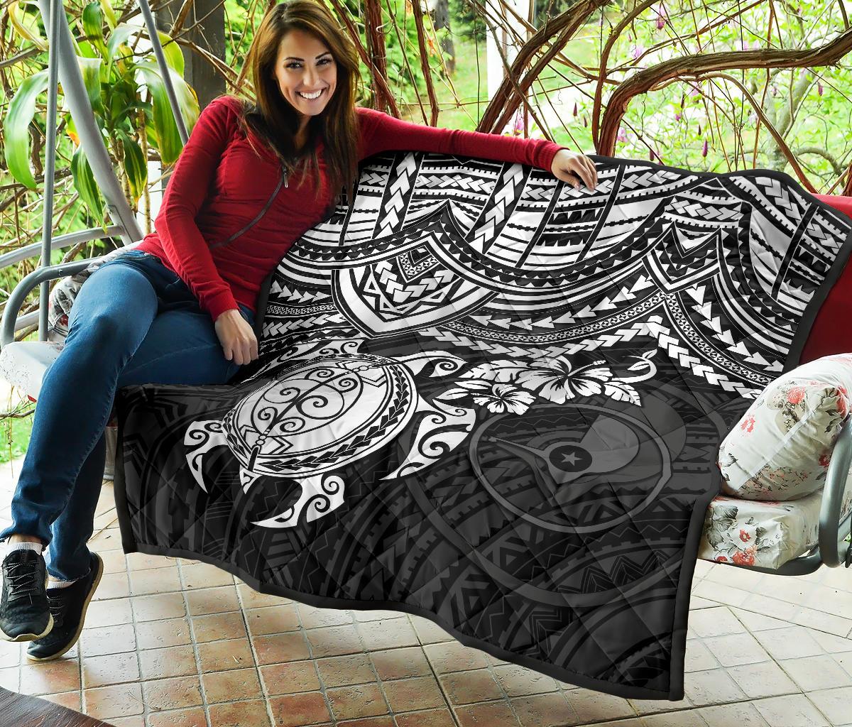 Yap Polynesian Premium Quilt - White Turtle - Polynesian Pride