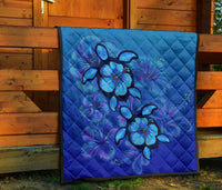Turtle Hibiscus Ocean Premium Quilt - Polynesian Pride