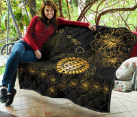 Hawaiian Turtle Hibiscus - Premium Quilt - Flora Style - Polynesian Pride