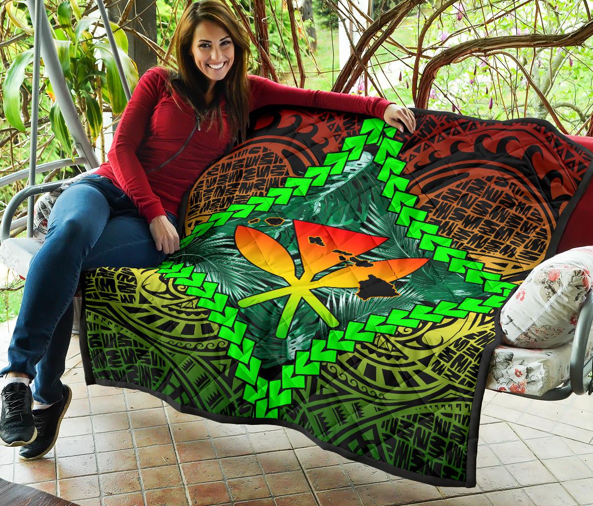 Hawaii Kanaka Kakau Tropical Polynesian Premium Quilt - Polynesian Pride