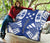 Gambier Islands Premium Quilt - Gambier Islands Flag Polynesian White Tattoo (Blue) - Polynesian Pride