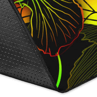 Palau Polynesian Area Rugs - Turtle With Blooming Hibiscus Reggae - Polynesian Pride