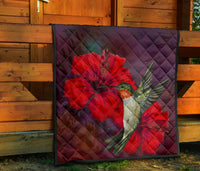 Hibiscus Hummingbird Premium Quilt - Polynesian Pride
