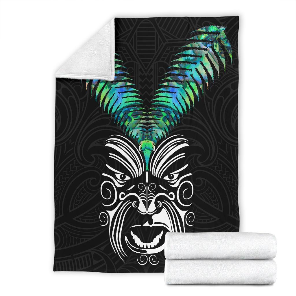 New Zealand Maori Moko Premium Blanket Paua Shell White - Polynesian Pride