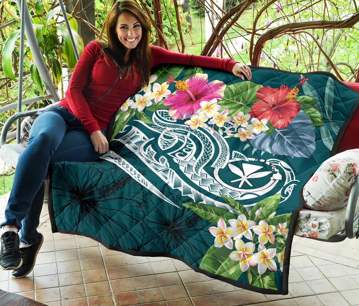 Polynesian Hawaii Kanaka Maoli Premium Quilt - Summer Plumeria - Polynesian Pride