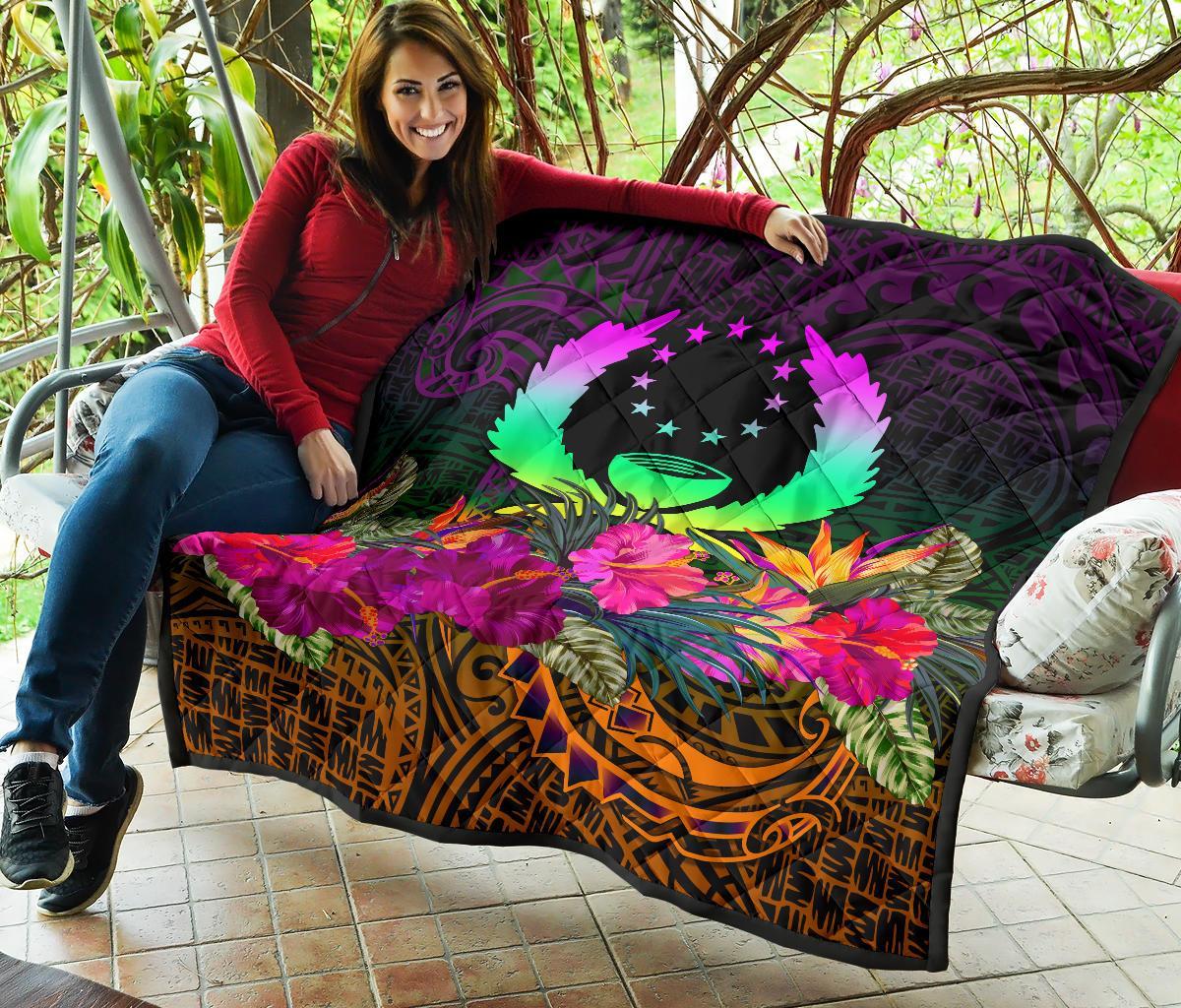 Pohnpei Premium Quilt - Summer Hibiscus - Polynesian Pride