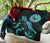 Tahiti Polynesian Premium Quilt - Turtle With Blooming Hibiscus Turquoise - Polynesian Pride