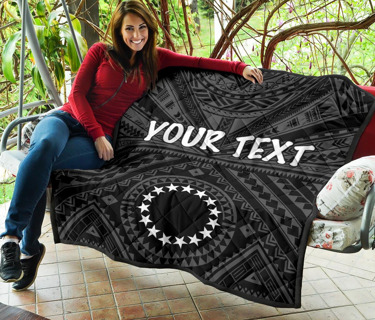 Cook Island Personalised Premium Quilt - Seal With Polynesian Tattoo Style ( Black) - Polynesian Pride