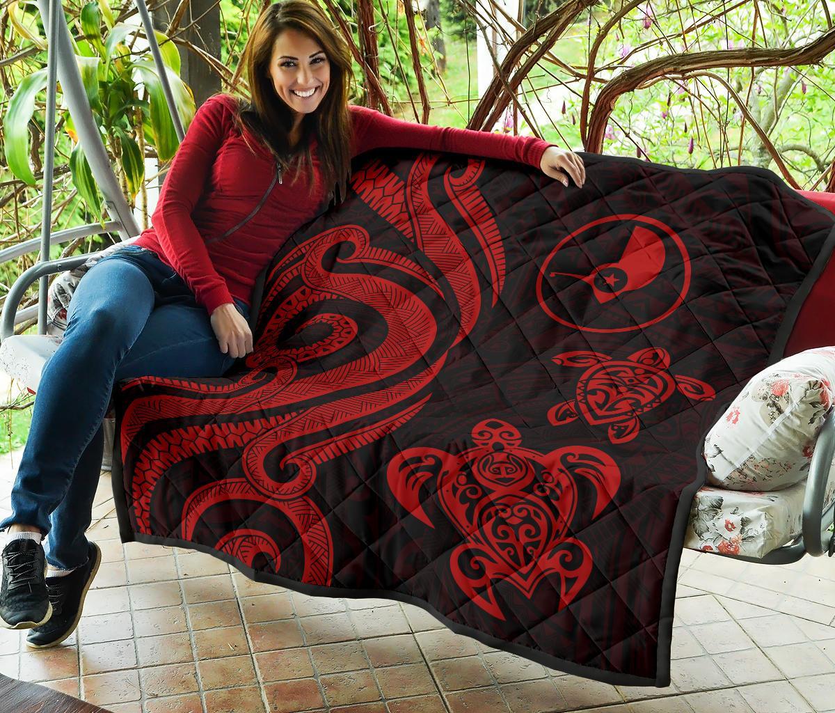 Yap Micronesian Premium Quilt - Red Tentacle Turtle - Polynesian Pride